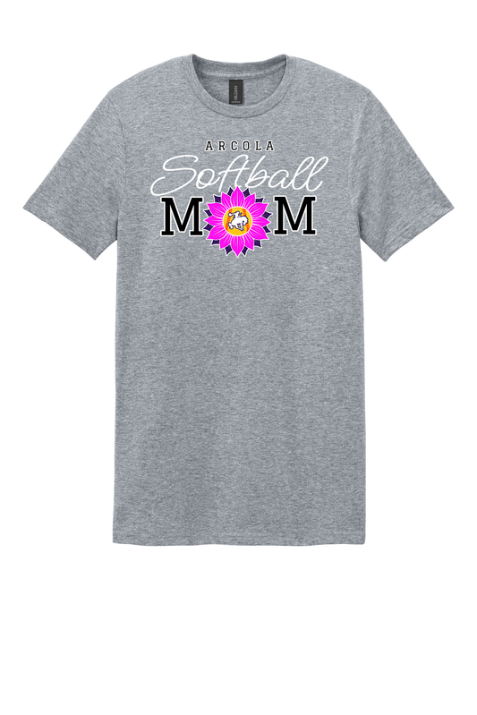 Arcola Purple Riders - Softball - Design 02 - T-Shirt - Gildan 64000 - Sport Grey - Flat Front