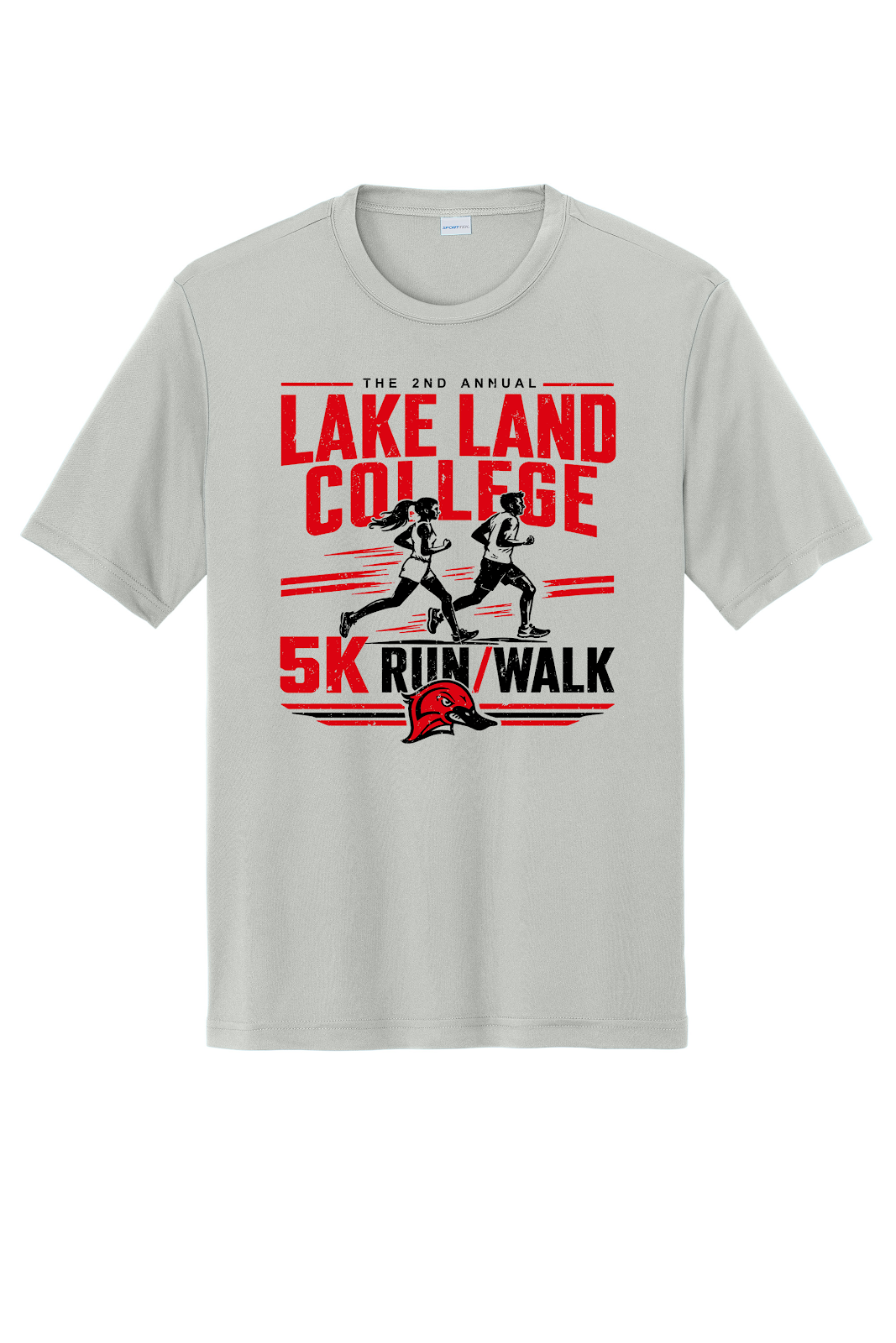 Lakeland College2 - 2026 5k Run Walk - Design 01 - T-Shirts - Sport Tek ST350 - Silver