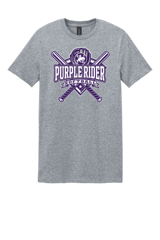 Arcola Purple Riders - Softball - Design 03 - T-Shirt - Gildan 64000 - Sport Grey - Flat Front
