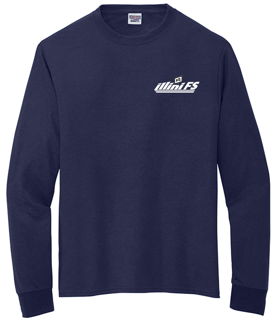 Illini FS - Horizontal - Jerzees Dri-Power 100% Polyester Long Sleeve T-Shirt - 21LS
