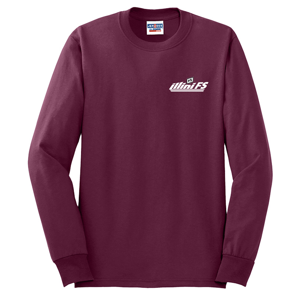 Illini FS - Horizontal - Jerzees Dri-Power 50/50 Cotton/Poly Long Sleeve T-shirt - 29LS