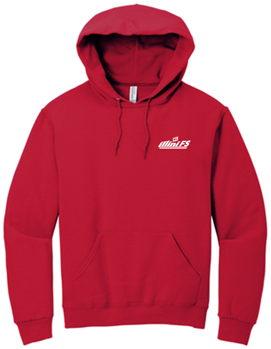 Illini FS - Horizontal - Jerzees NuBlend Mens Pullover Hooded Sweatshirt - 996M