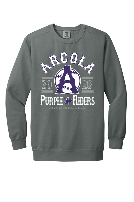Arcola - Baseball - Design 4 - Crewneck Sweatshirt - Comfort Color 1566
