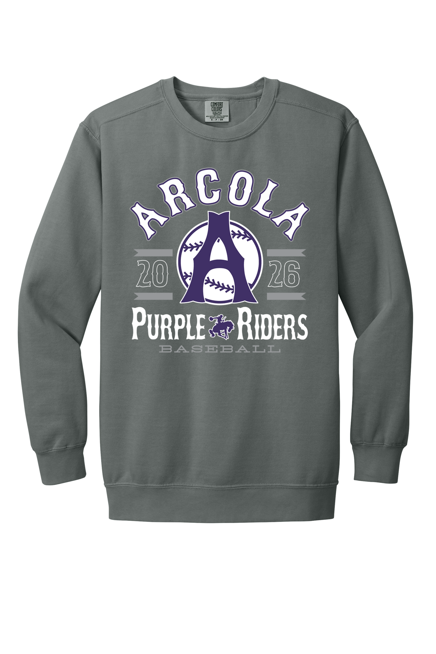 Arcola - Baseball - Design 4 - Crewneck Sweatshirt - Comfort Color 1566