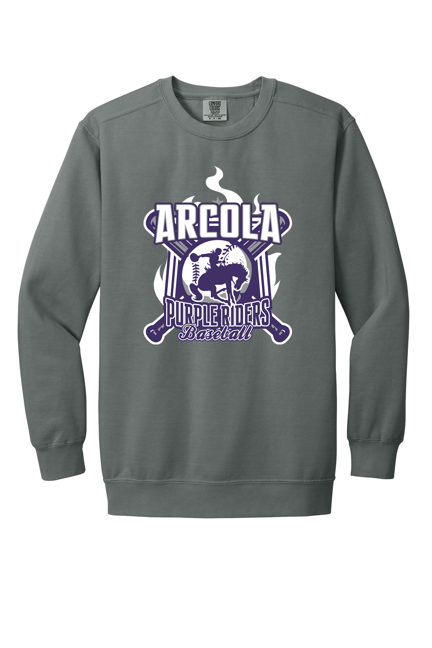 Arcola - Baseball - Design 5 - Crewneck Sweatshirt - Comfort Color 1566