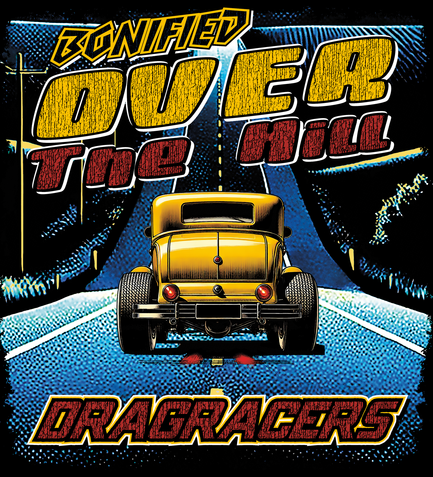 Over The Hill Drag Racers - Hanes Beefy T-shirt - 5180