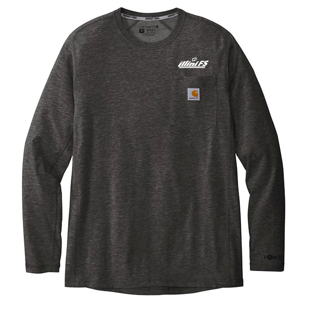Illini FS - Horizontal - Carhartt Force Long Sleeve Pocket T-shirt - CT104617