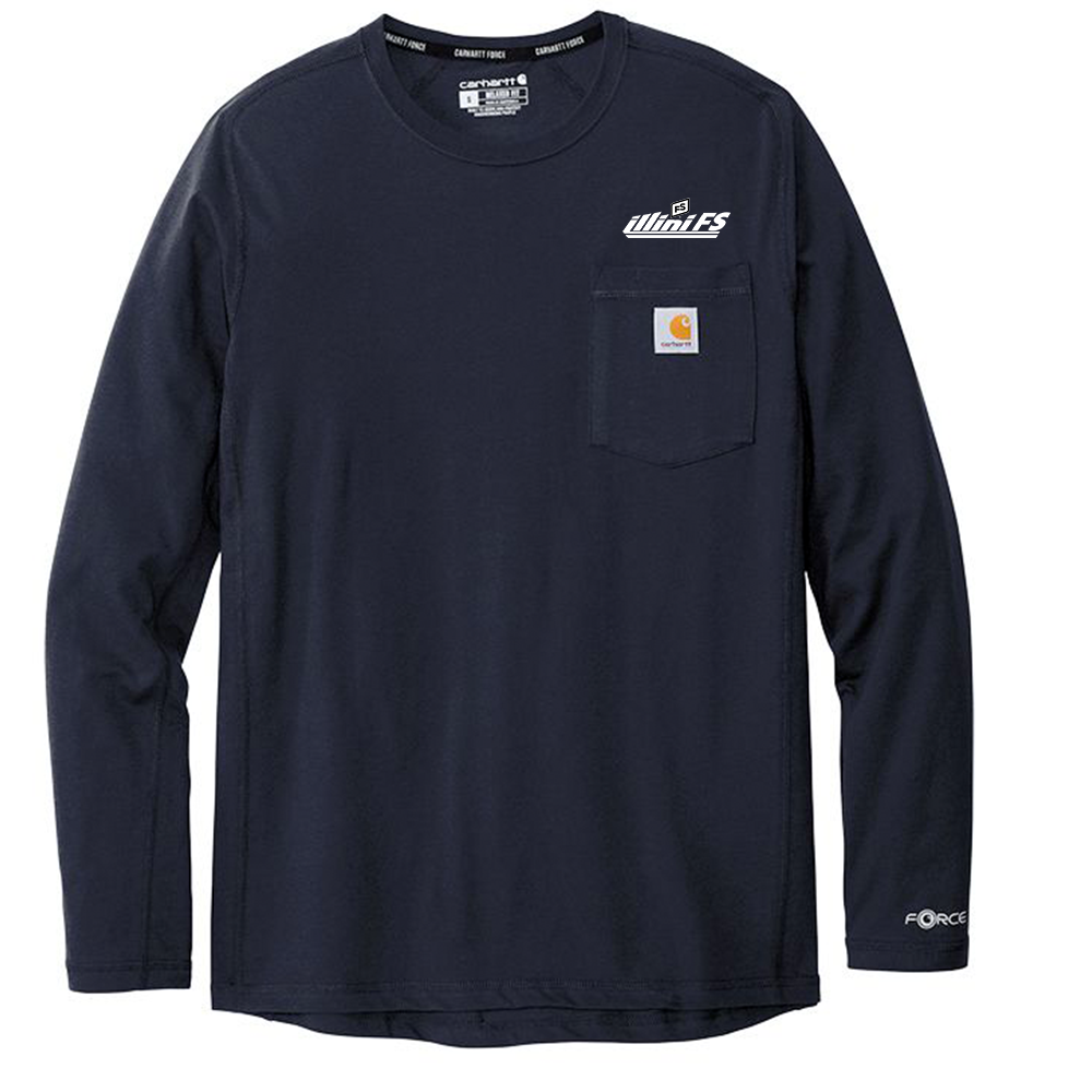 Illini FS - Horizontal - Carhartt Force Long Sleeve Pocket T-shirt - CT104617