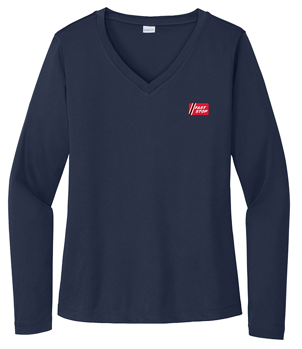 Illini FS - FastStop - Sport-Tek Ladies Long Sleeve PosiCharge Competitor V-Neck Tee - LST353LS