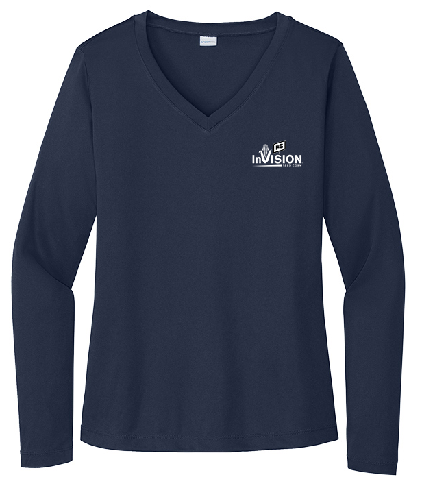Illini FS - Invision - Sport-Tek Ladies Long Sleeve PosiCharge Competitor V-Neck Tee - LST353LS