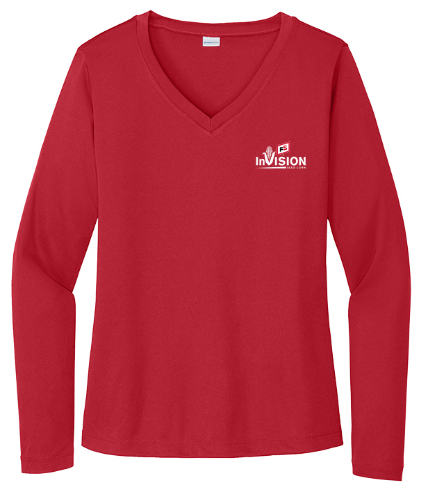 Illini FS - Invision - Sport-Tek Ladies Long Sleeve PosiCharge Competitor V-Neck Tee - LST353LS