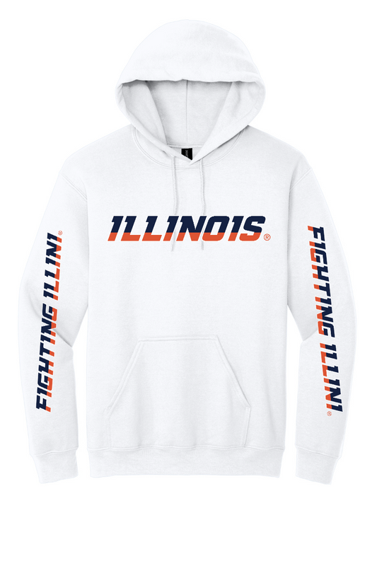 Fighting Illini - Illinois Wordmark - 18500 White