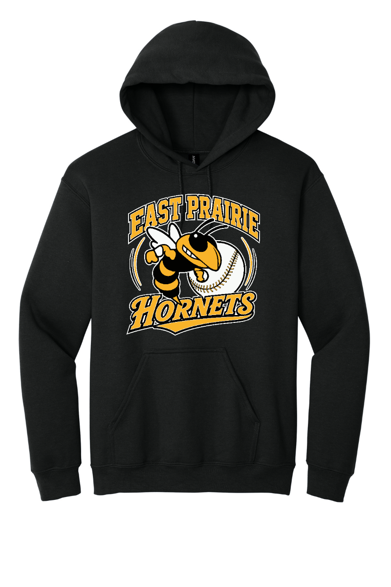 Tuscola Hornets Baseball 2026 Youth Gildan Heavy Blend Hooded Sweatshirt Hornet Logo 18500B