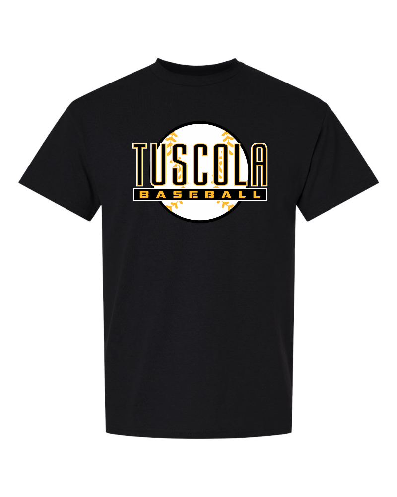 Tuscola Hornets Baseball 2026 Youth Gildan DryBlend 50/50 T-Shirt Ball Logo 8000B