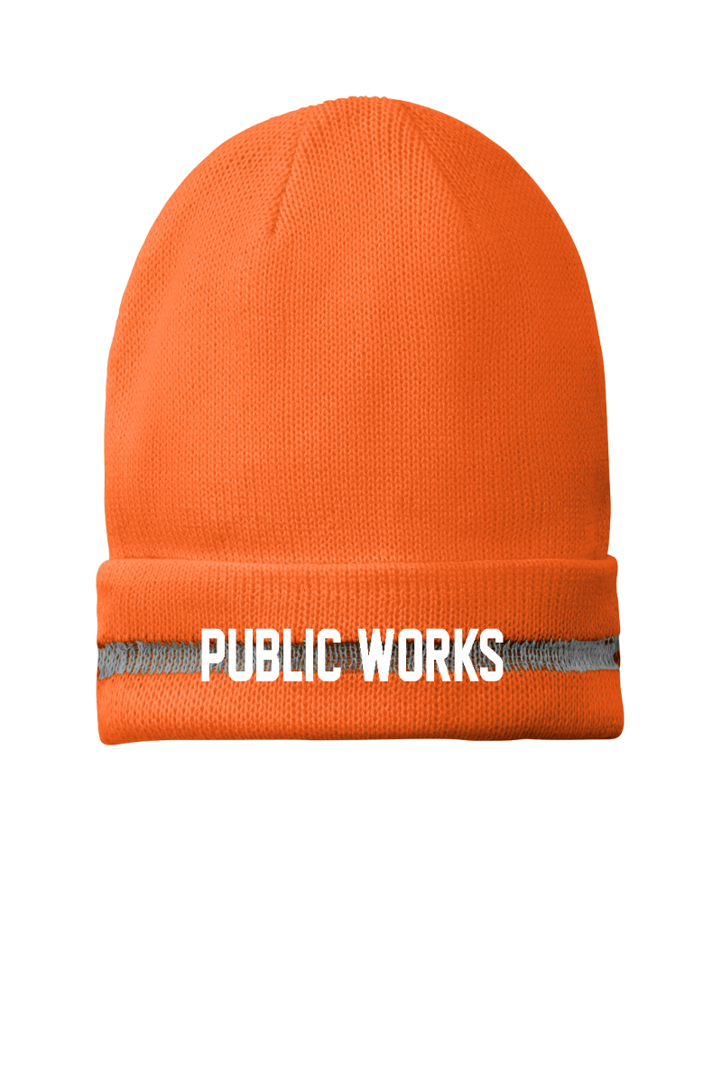 Tuscola Public Works Enhanced Visibility Beanie CS800 - PUBLIC WORKS embroidery