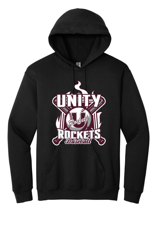 Unity - Baseball - Design 05 - Hooded Sweatshirt - Gildan 18500 - Black