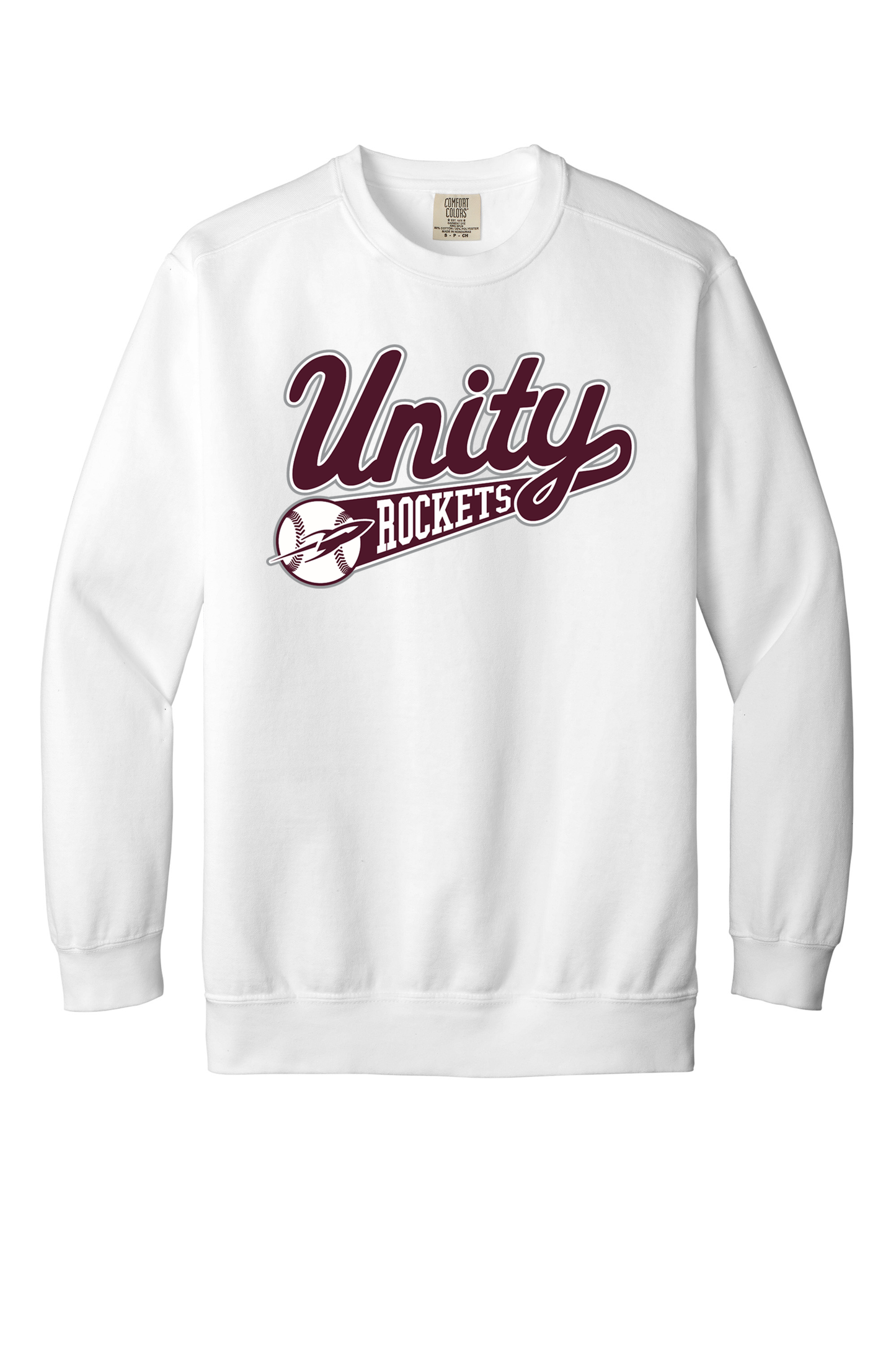 Unity - Baseball - Design 1 - Crewneck Sweatshirt - Comfort Color 1566 - White
