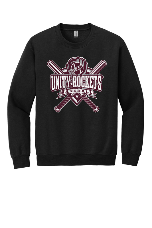 Unity - Baseball - Design 03 - Crewneck Sweatshirt - Gildan 18000 - Black