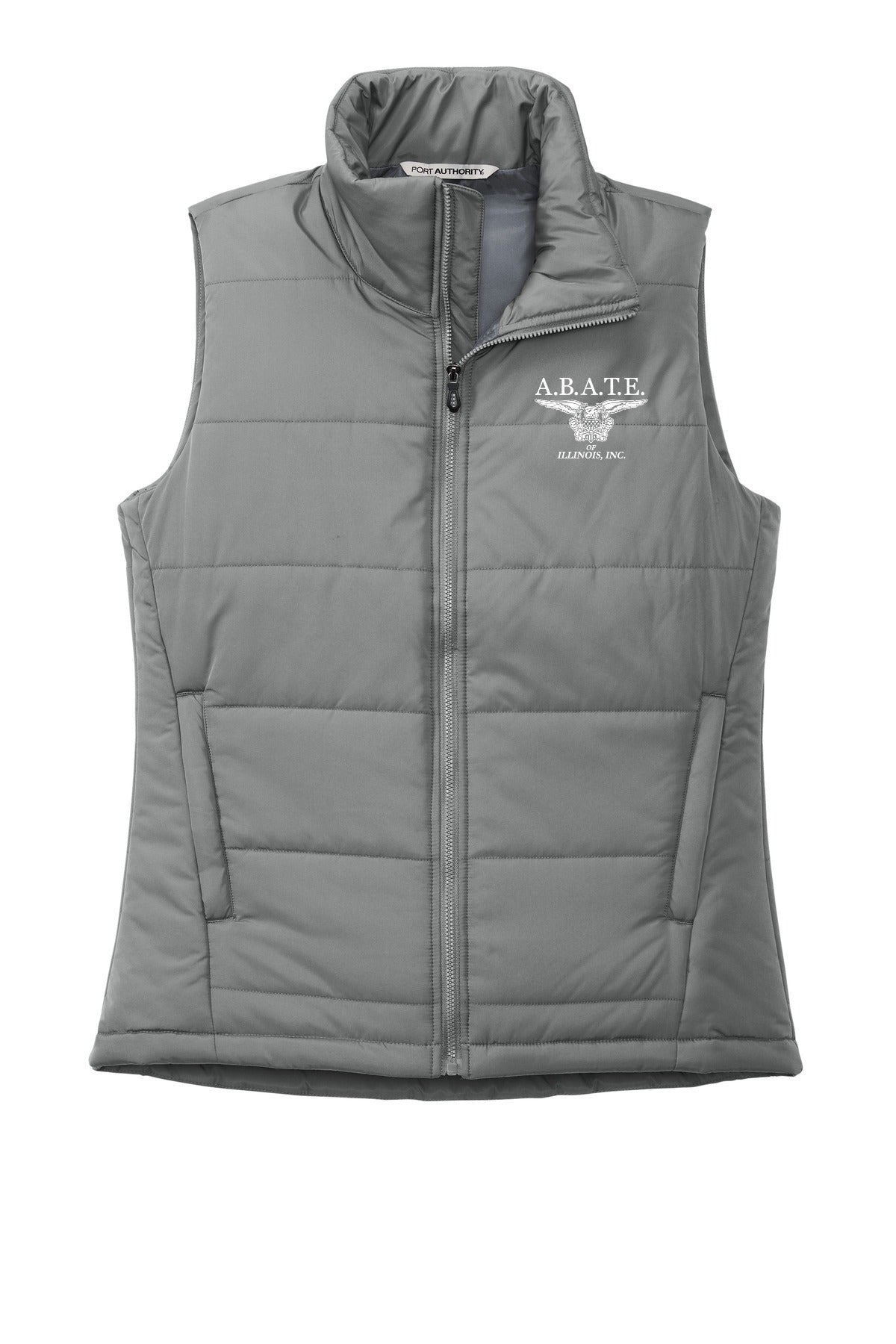 Abate Design 01 Port Authority Women's Puffer Vest Shadow Grey front
