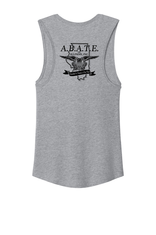 Abate Design 01 Bella + Canvas Women's Jersey Muscle Tank Athletic Heather back
