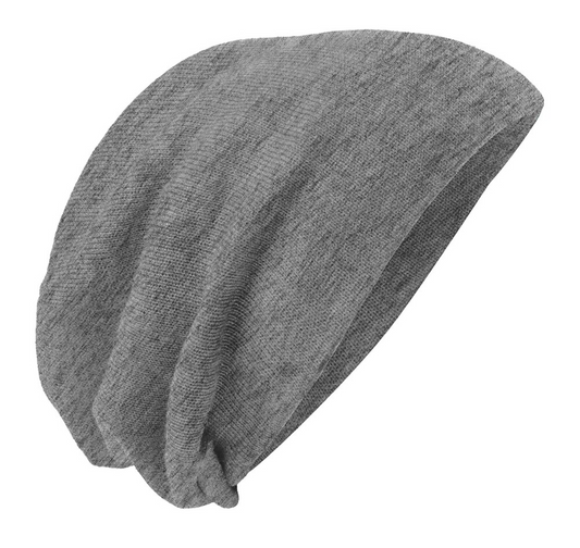 District Slouch Beanie DT618 Light Grey Heather blank side view