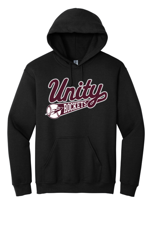 Unity - Baseball - Design 01 - Hooded Sweatshirt - Gildan 18500 - Black