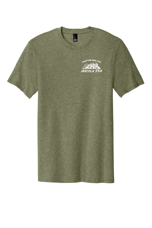 Arcola FFA Tradition design, front of Military Green Frost tee