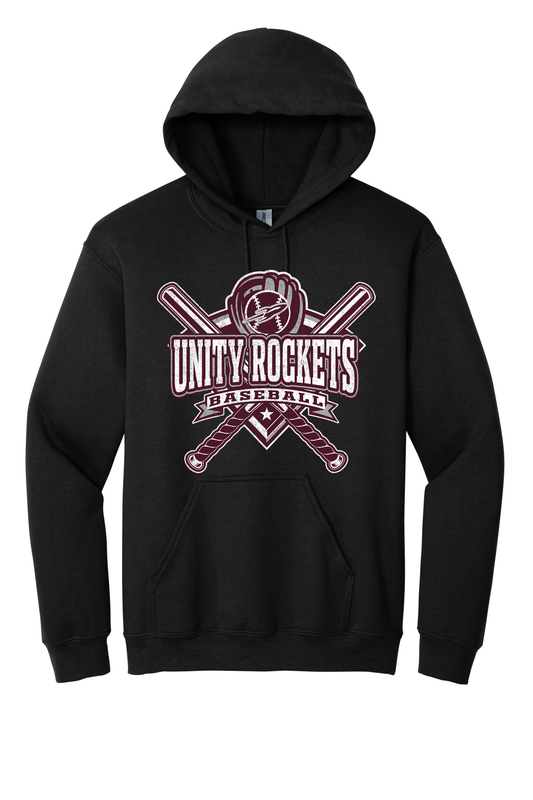 Unity - Baseball - Design 03 - Hooded Sweatshirt - Gildan 18500 - Black