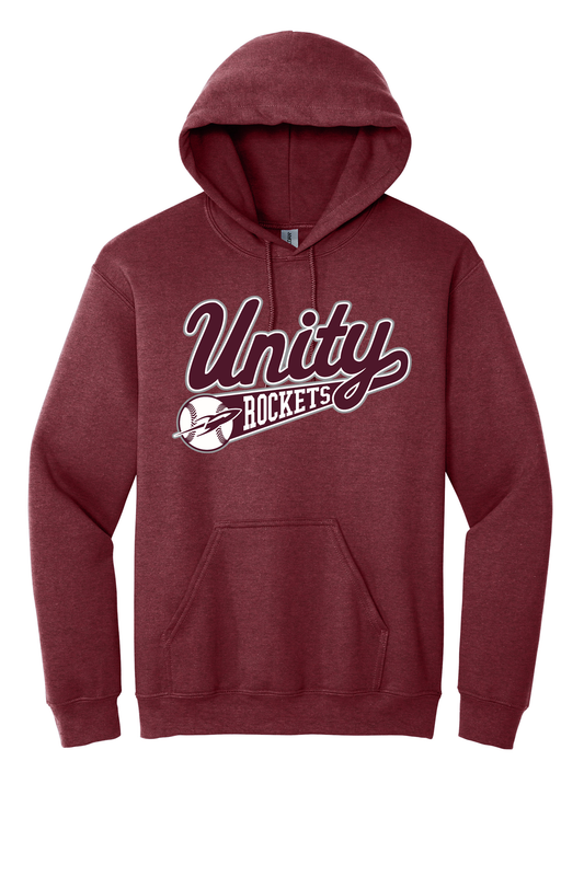 Unity - Baseball - Design 1 - Hooded Sweatshirt - Gildan 18500 - Heather Dark Maroon