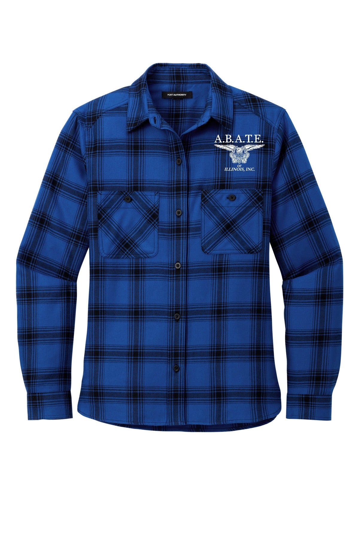 Royal/ Black Open Plaid Front