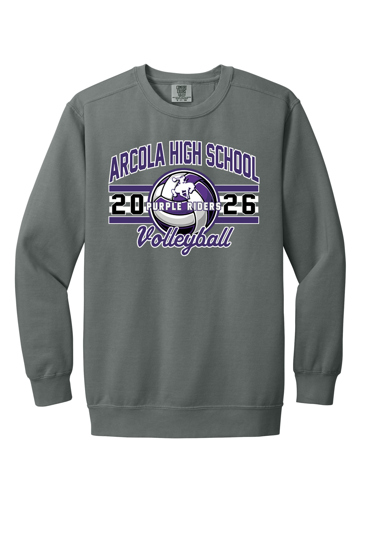 Arcola - Volleyball - Design 3 - Crewneck Sweatshirt - Comfort Color 1566