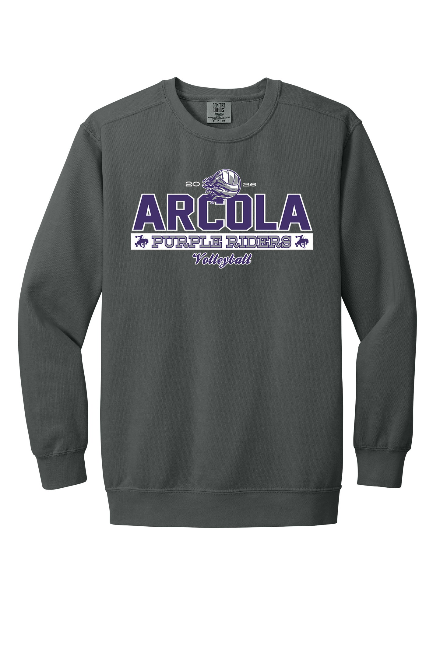 Arcola - Volleyball - Design 1 - Crewneck Sweatshirt - Comfort Color 1566