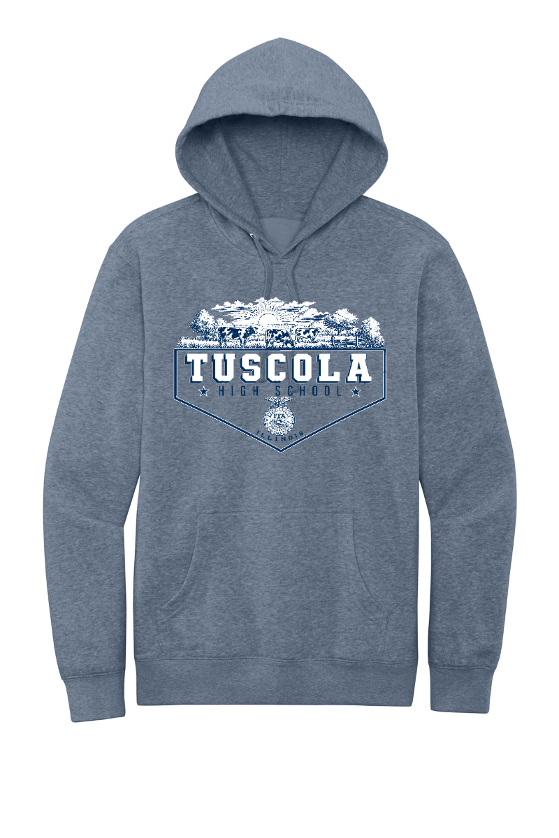 Tuscola FFA 2026 DT6100 Flint Blue Heather Tuscola Logo hoodie