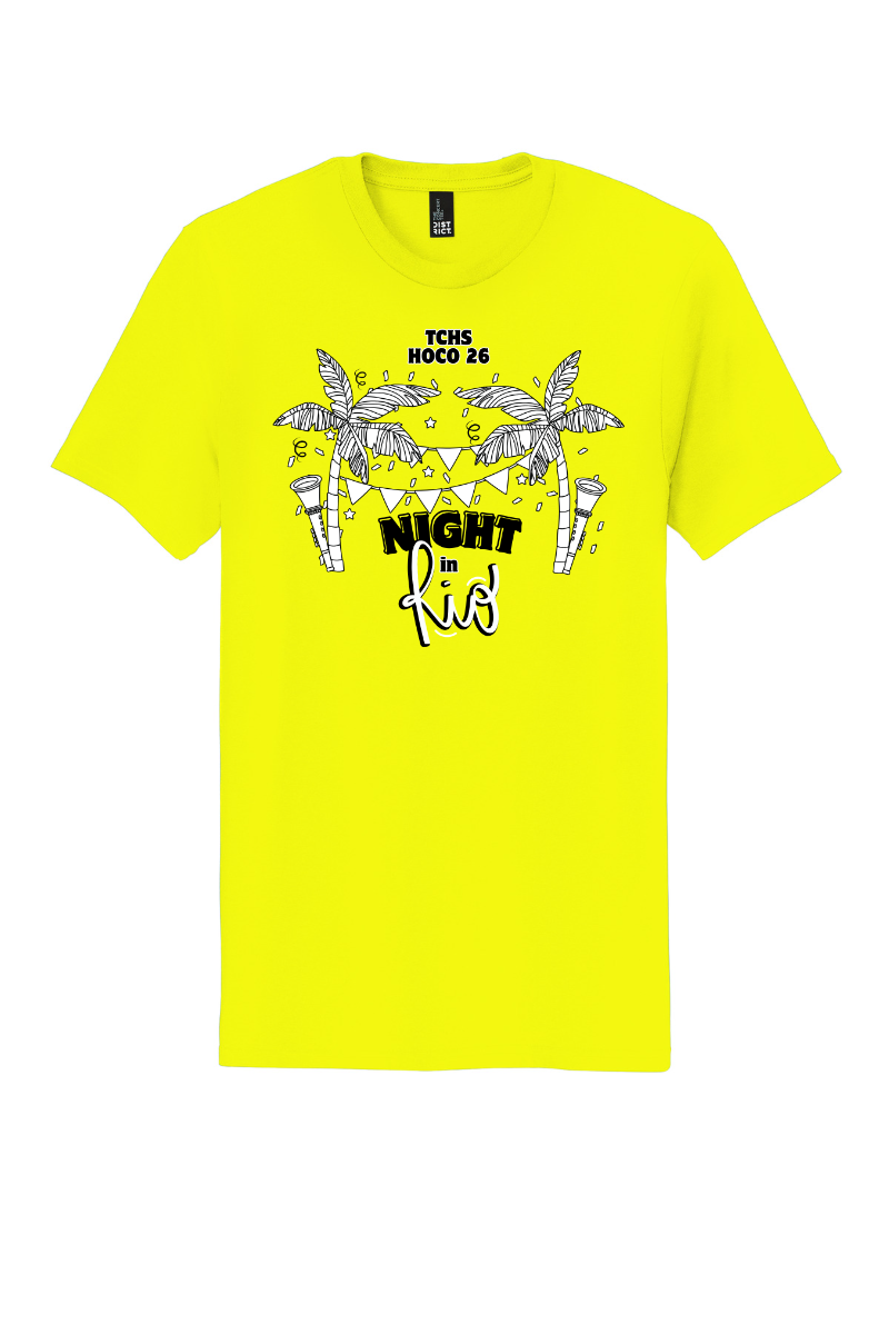 TCHS Homecoming 2026 Staff tee front - Night in Rio graphic