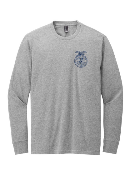Tuscola FFA 2026 DT109 Light Heather Grey Emblem Logo long sleeve tee front