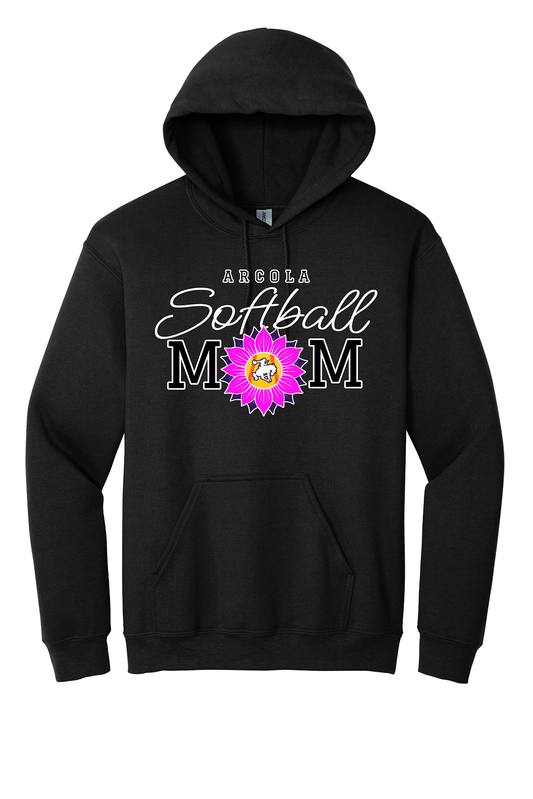 Arcola Purple Riders - Softball - Design 02 - Hoodies - Gildan 18500 - Black