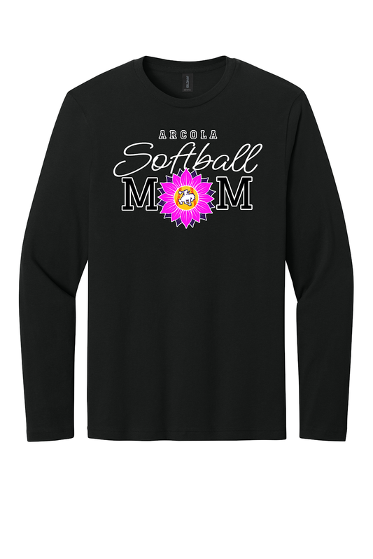 Arcola Purple Riders - Softball - Design 02 - Long Sleeve T - Gildan 64400 - Black