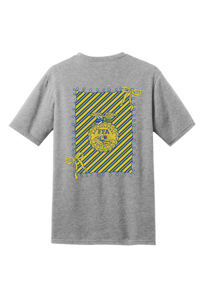 Tuscola FFA 2026 DM108 Light Heather Grey Emblem Logo short sleeve tee front