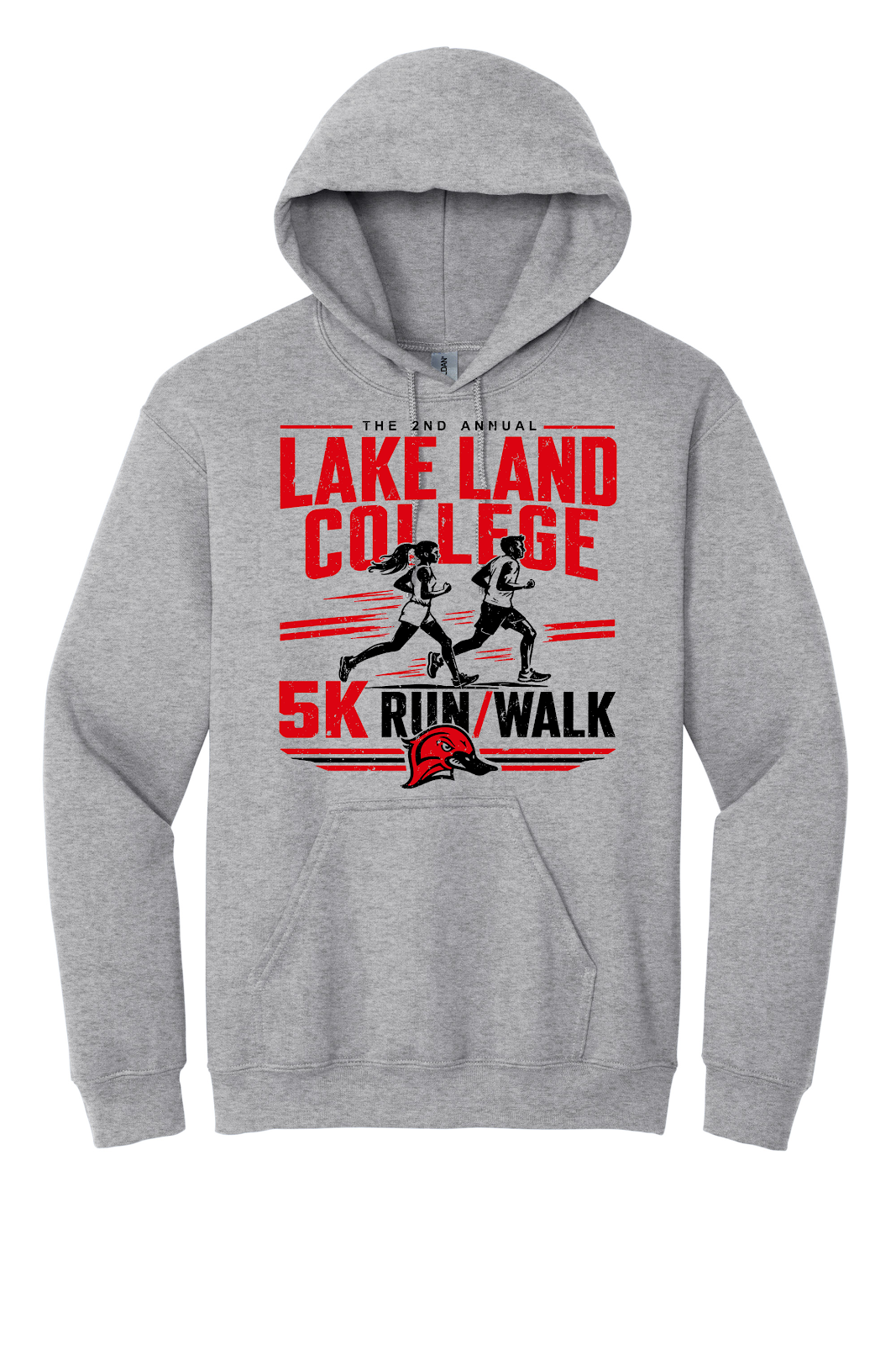 Lakeland College2 - 2026 5k Run Walk - Design 01 - Hoodies - Gildan 18500 - Sport Grey