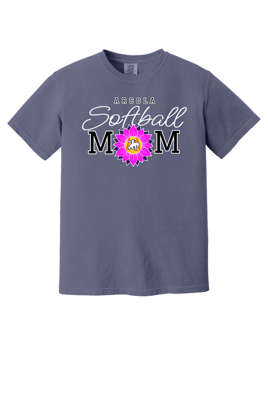 Arcola Purple Riders - Softball - Design 02 - T-Shirt - Comfort Colors 1717 - Grape - Flat Front