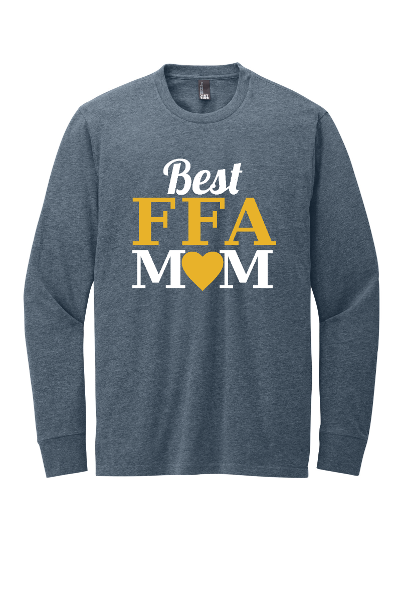 Tuscola FFA 2026 DT109 Heathered Navy FFA Mom Logo long sleeve tee