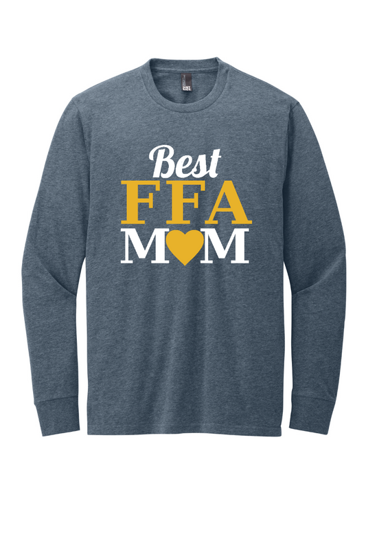 Tuscola FFA 2026 DT109 Heathered Navy FFA Mom Logo long sleeve tee