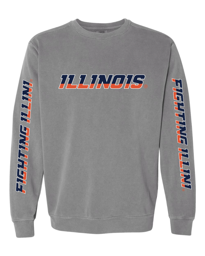 Fighting Illini - Illinois Wordmark - 1566 Grey
