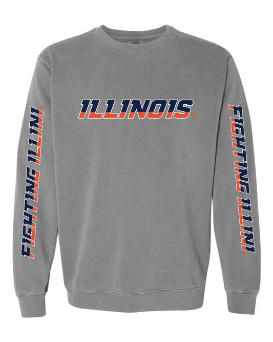 Fighting Illini - Illinois Wordmark - 1566 Grey