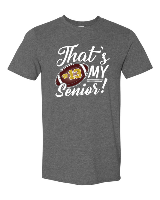 Tuscola Senior Football Mom 2025 - Gildan Softstyle T-shirt - 64000  - DK Heather Grey