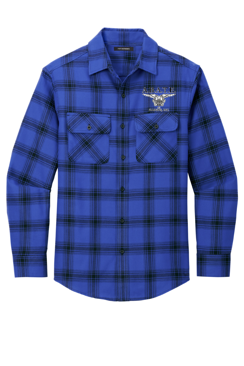 Abate - Plaid Flannel Shirt - W668 [Royal Black]