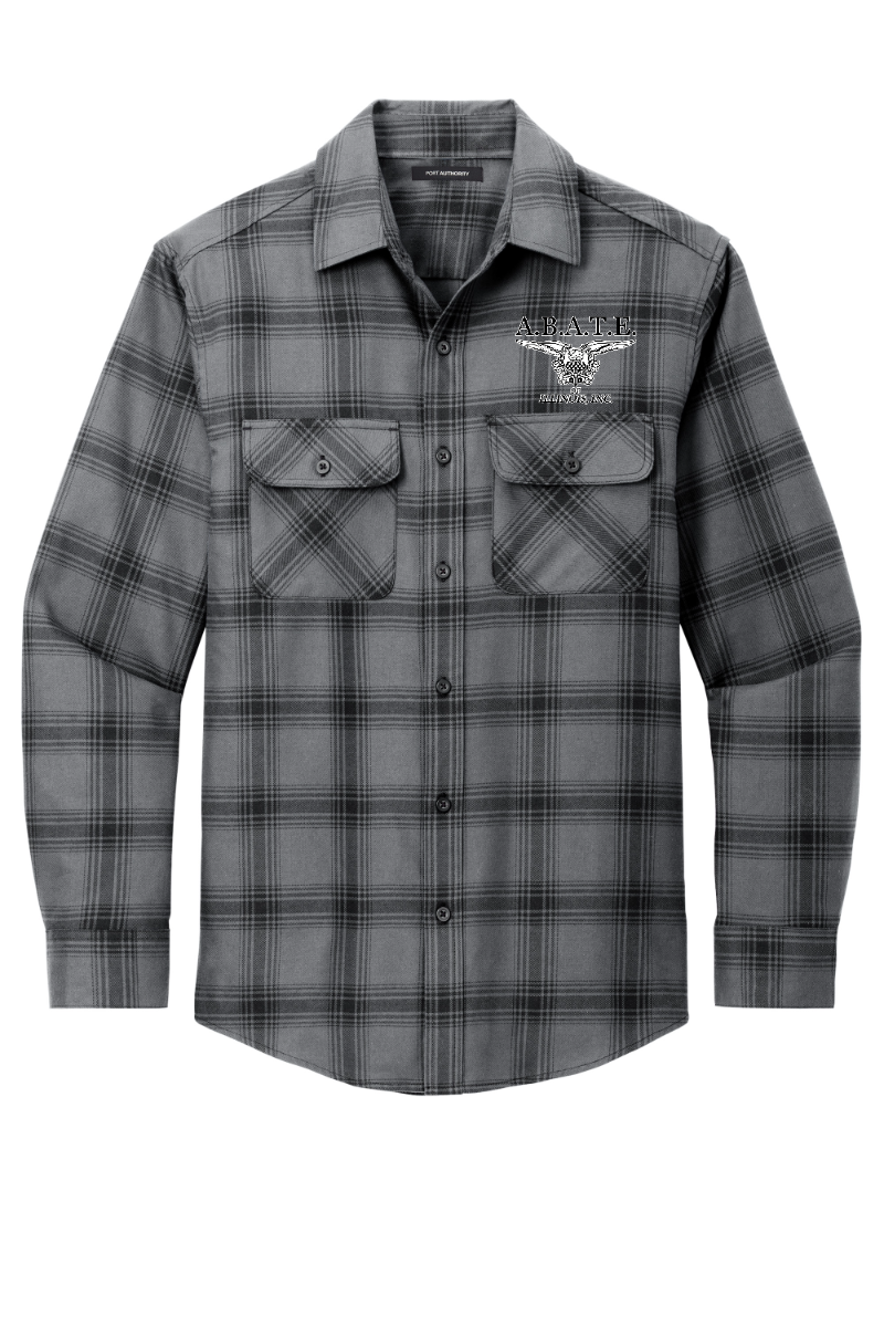 Abate - Plaid Flannel Shirt - W668 [Grey Black Open]