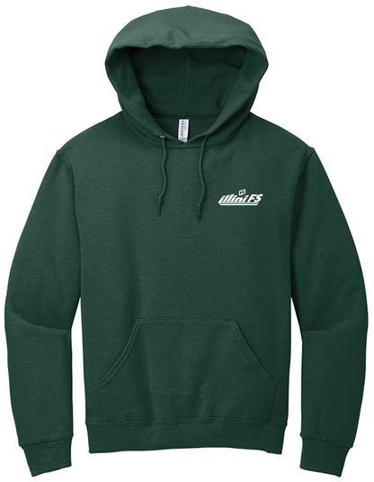 Illini FS - Horizontal - Jerzees NuBlend Mens Pullover Hooded Sweatshirt - 996M