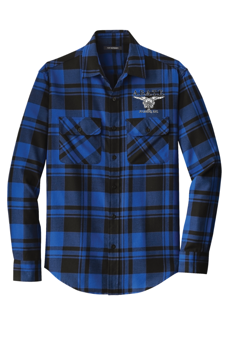 Abate - Plaid Flannel Shirt - W668 [Royal Black Flat]