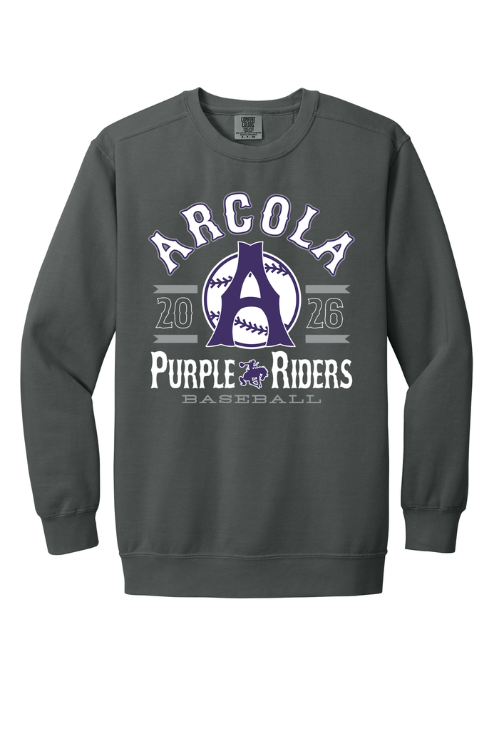 Arcola - Baseball - Design 4 - Crewneck Sweatshirt - Comfort Color 1566